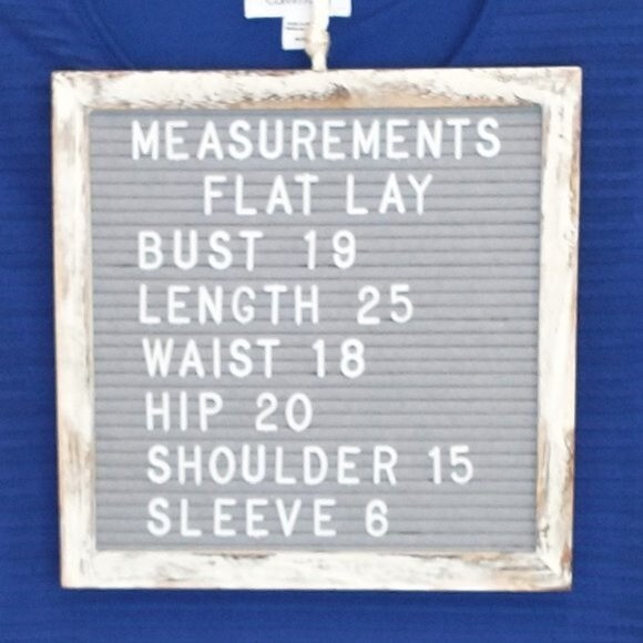 Calvin Klein Blue Striped Textured Blouse Size M Double Layer Stretch Pullover - Picture 10 of 10